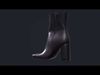 Woman black ankle boots Low-poly 3D model_1