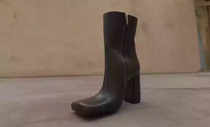 Woman black ankle boots Low-poly 3D model Woman black ankle boots Low-poly 3D model