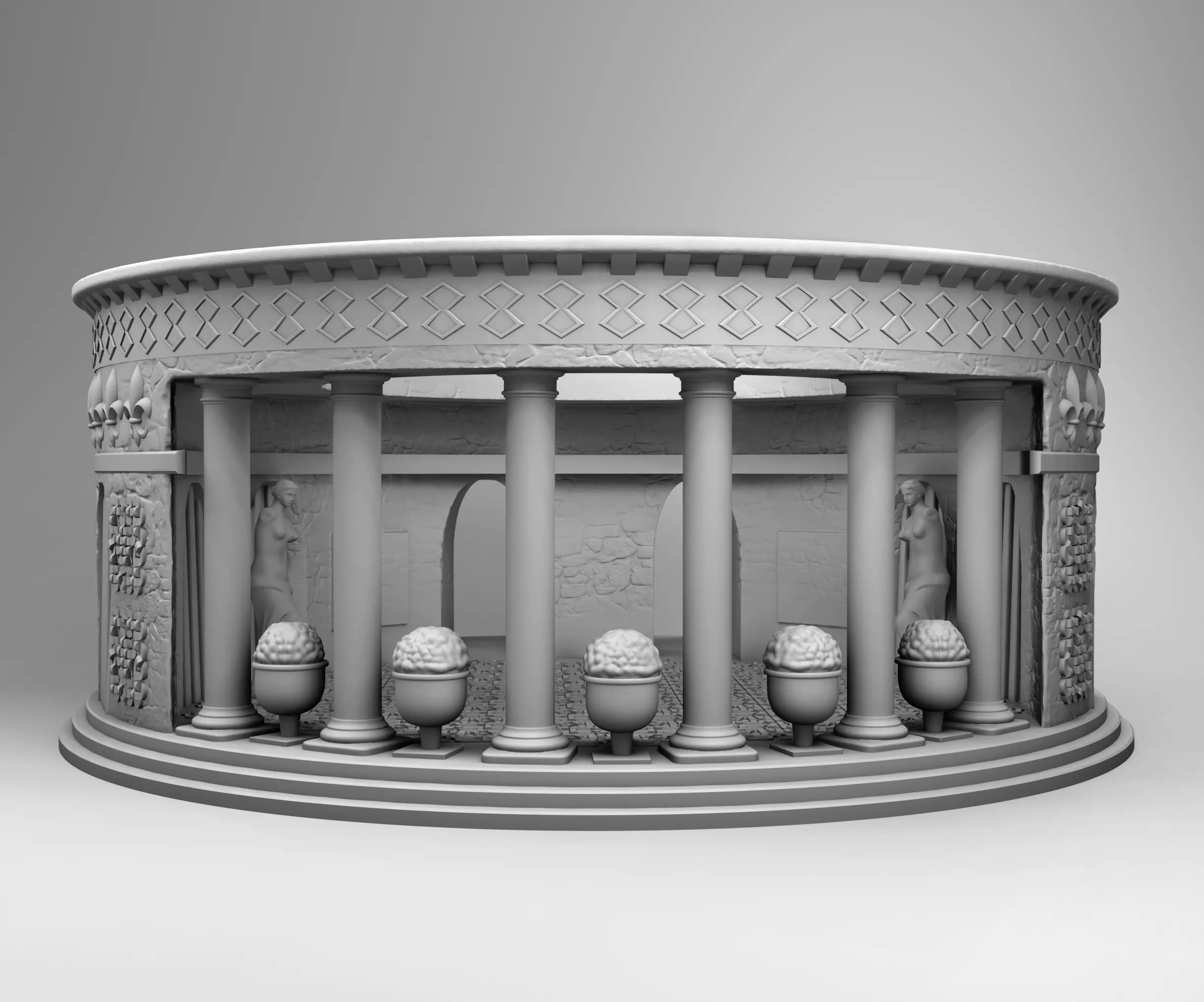 Colosseum circular structure with ornate design 3D print model_0