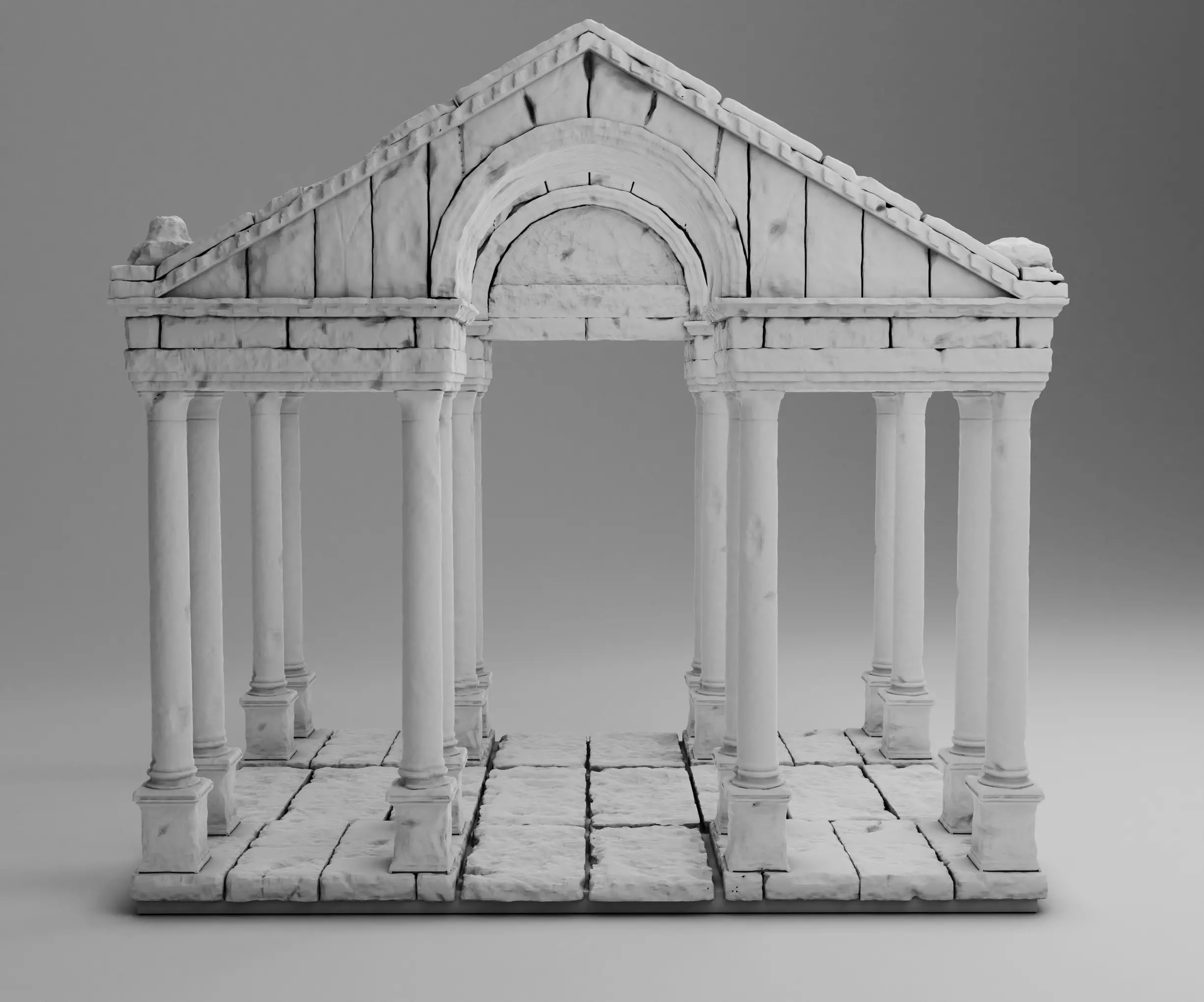 Destroyed ancient Greek arch 3D print model_0
