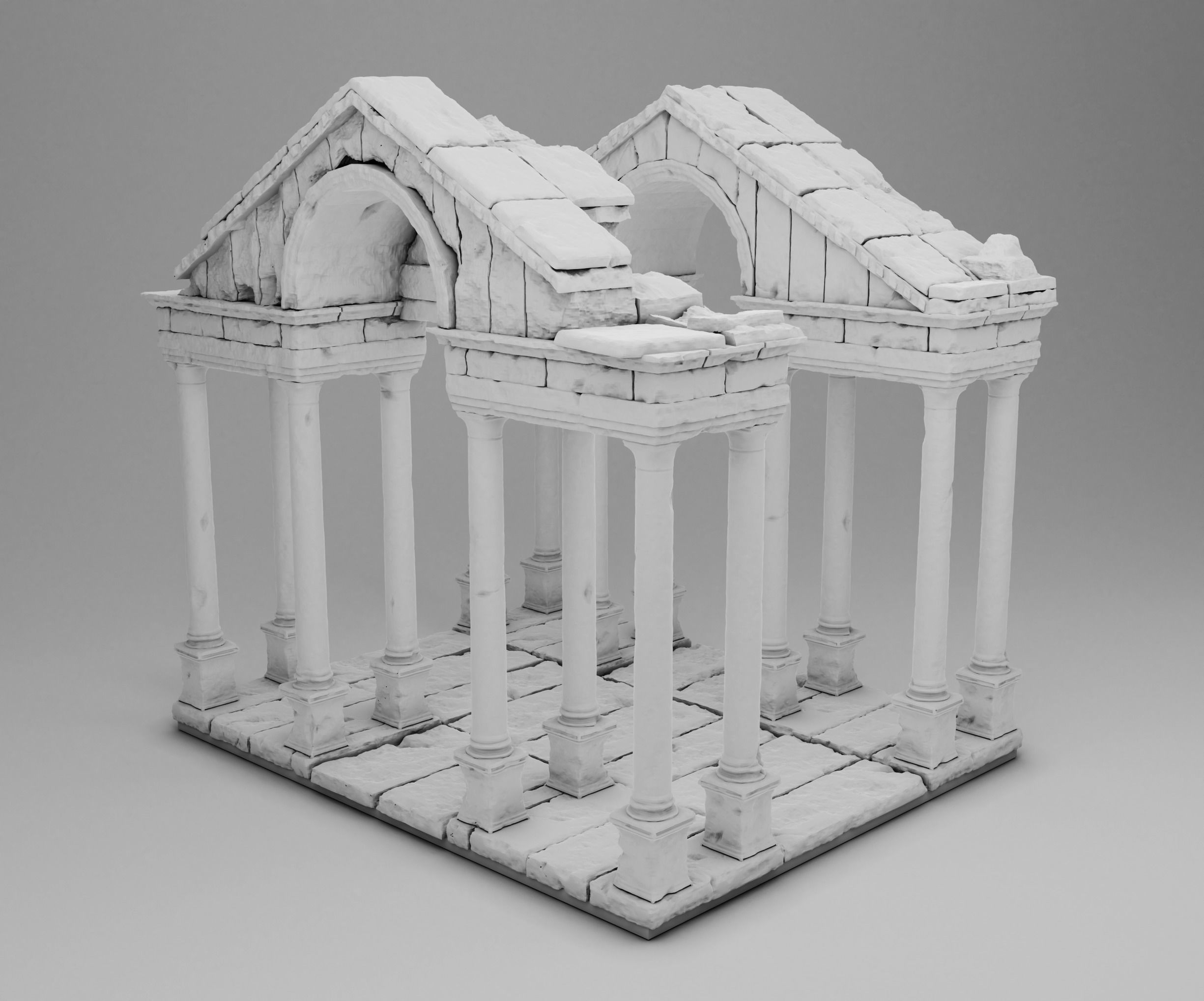 Destroyed ancient Greek arch 3D print model_1
