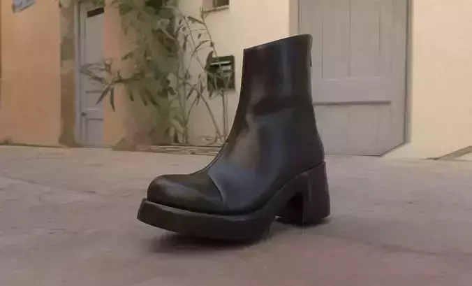 Woman black short boots