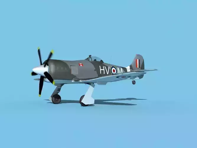 Hawker Tempest MKII RAF CAN 3D model