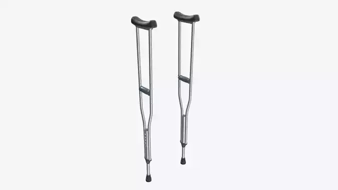 Underarm lightweight crutches 3D model