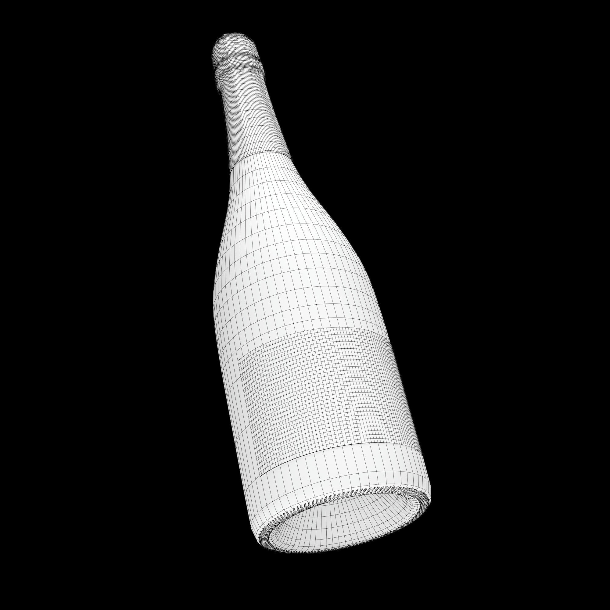 Rose Champagne bottle  3D model_6