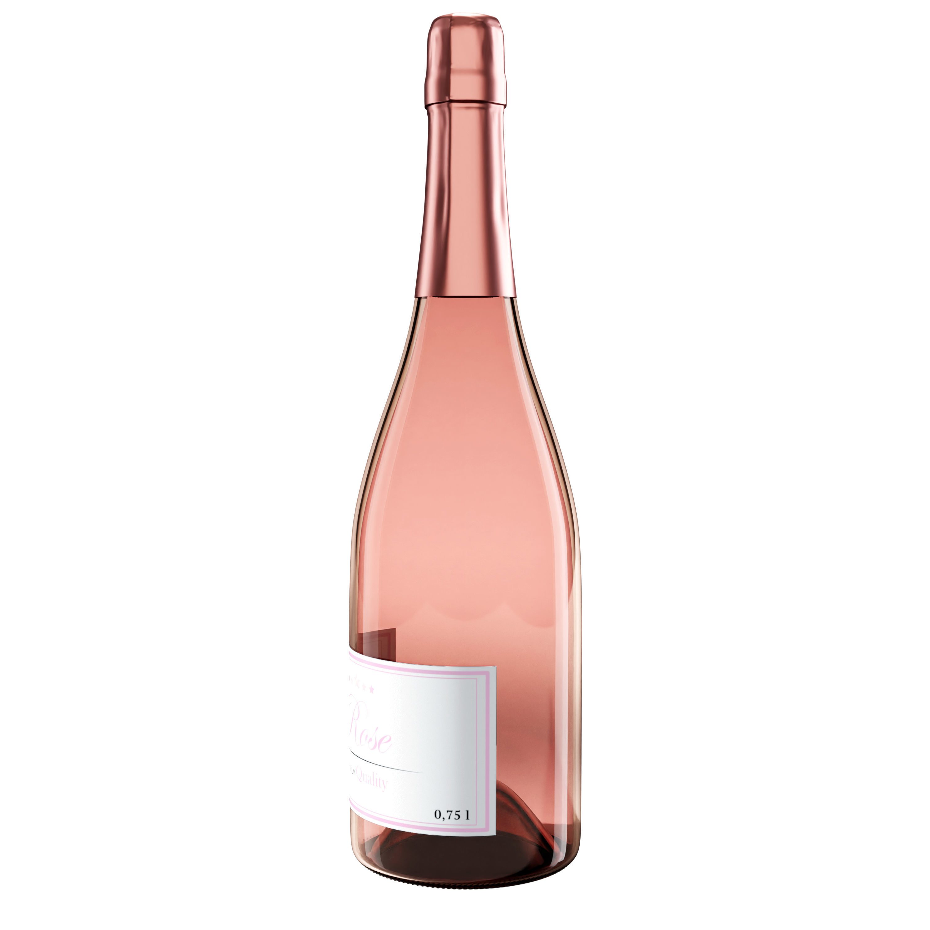 Rose Champagne bottle  3D model_1