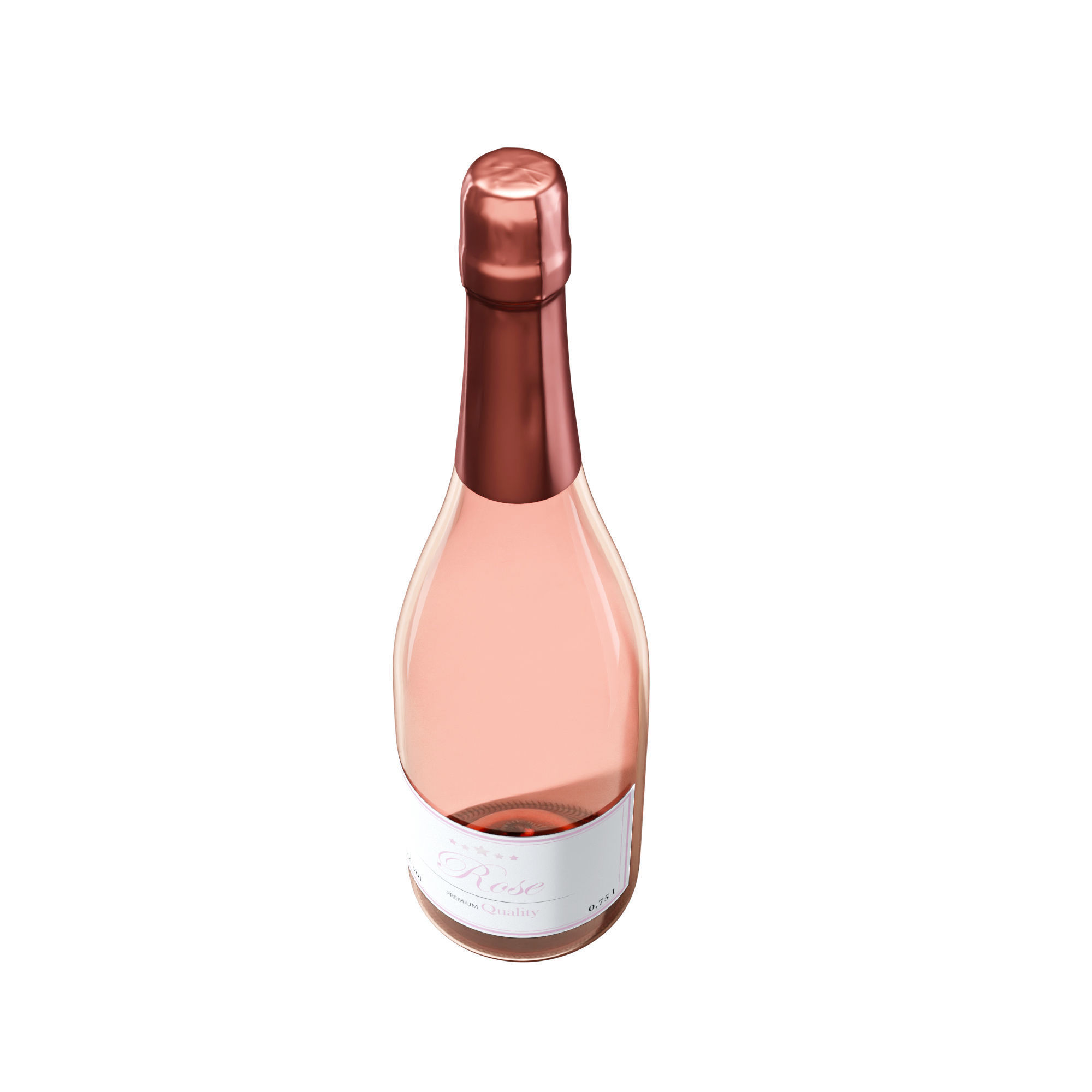 Rose Champagne bottle  3D model_4