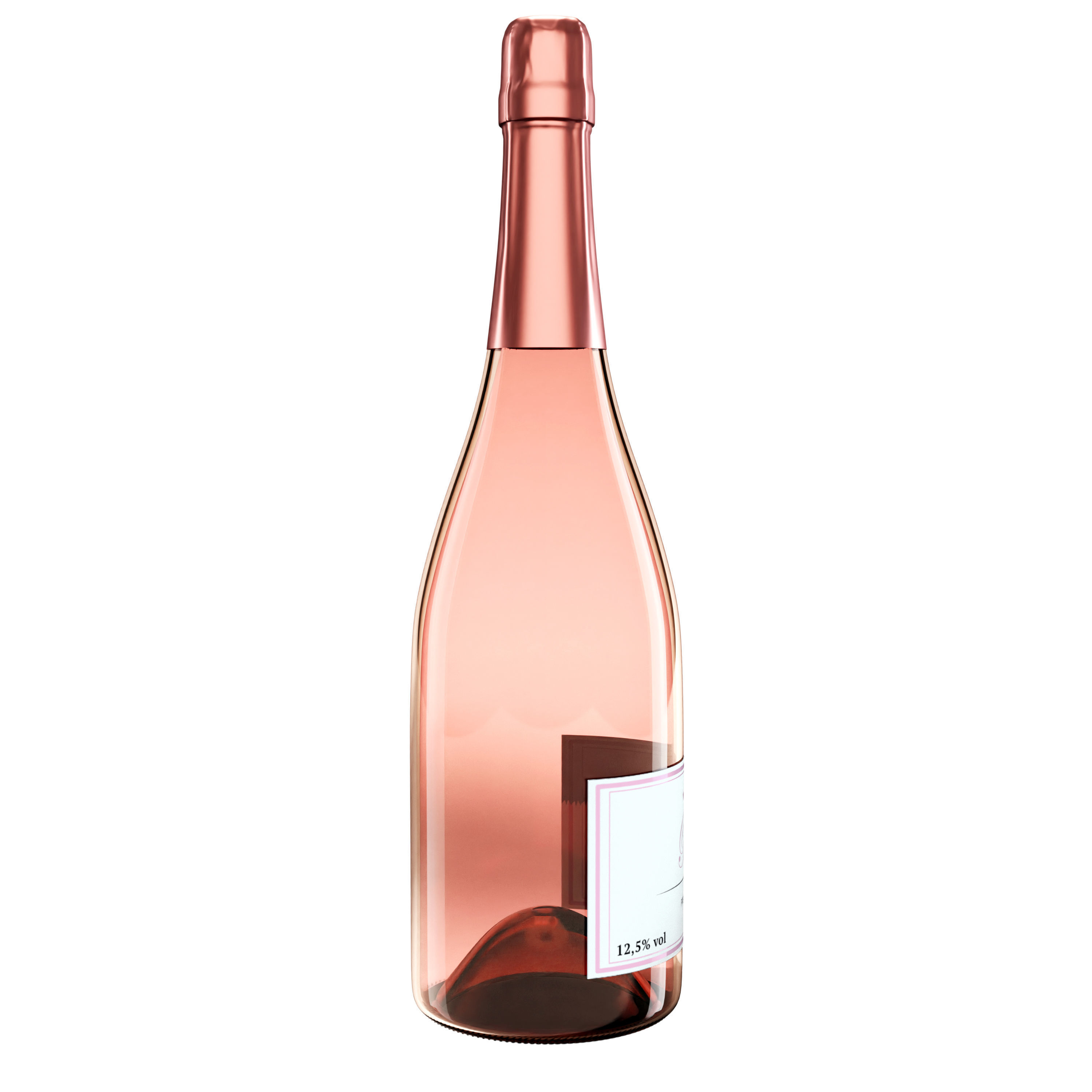 Rose Champagne bottle  3D model_3