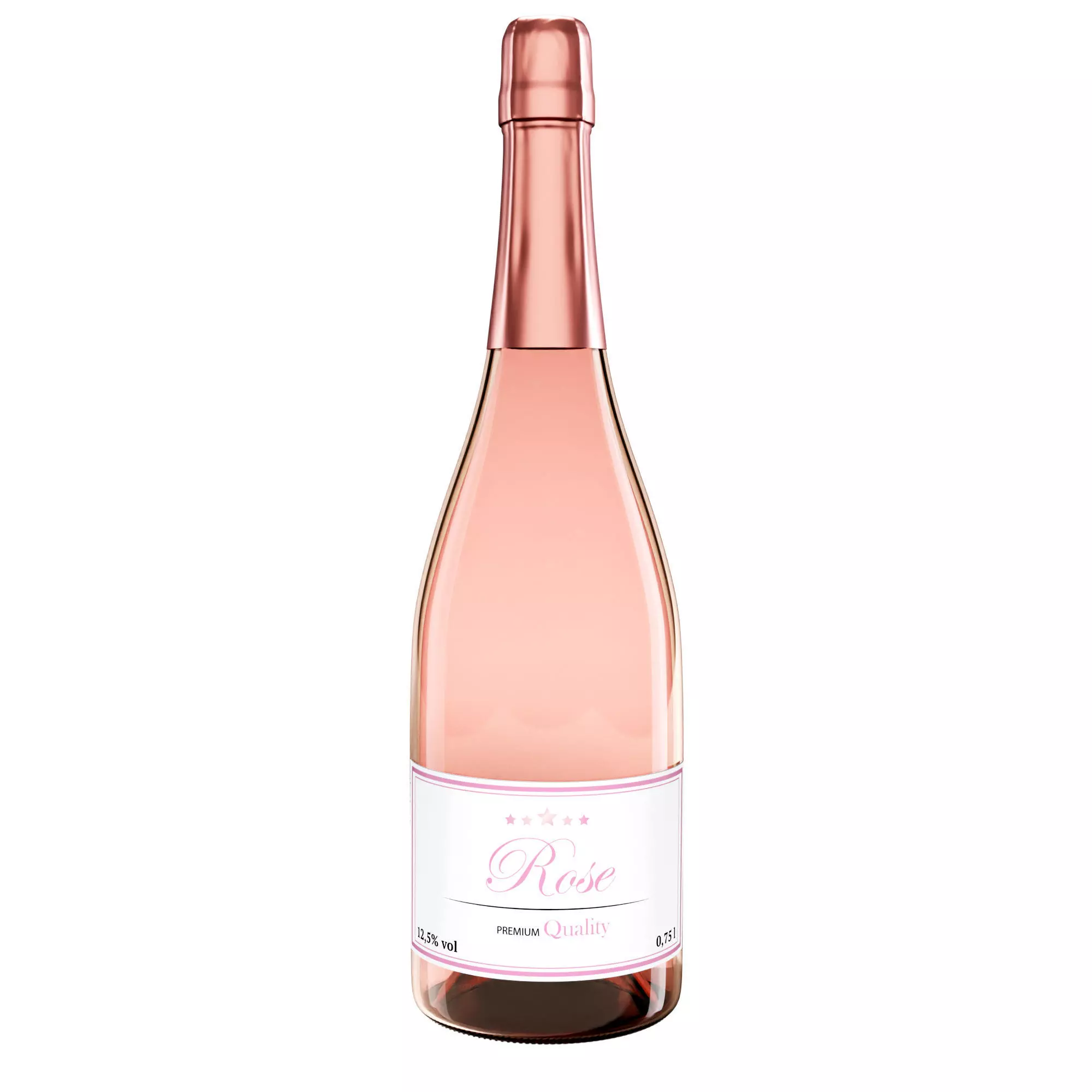 Rose Champagne bottle  3D model_0