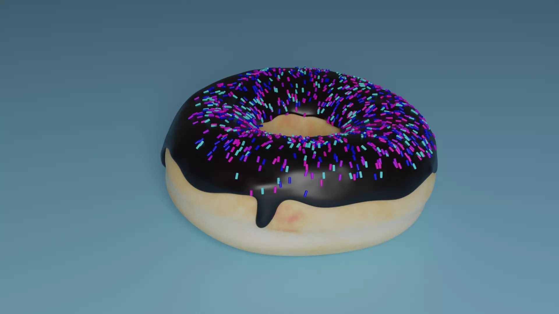 chocolate donut 3D model_0