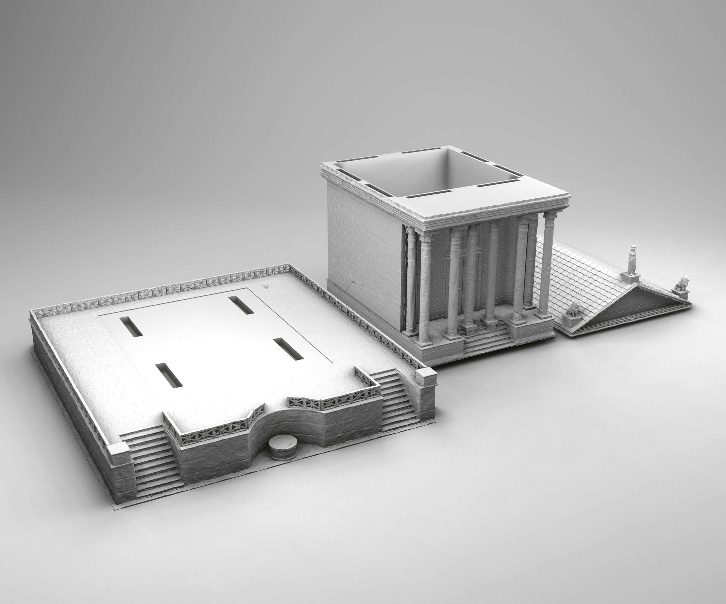 Large Greek temple 3D print model_2