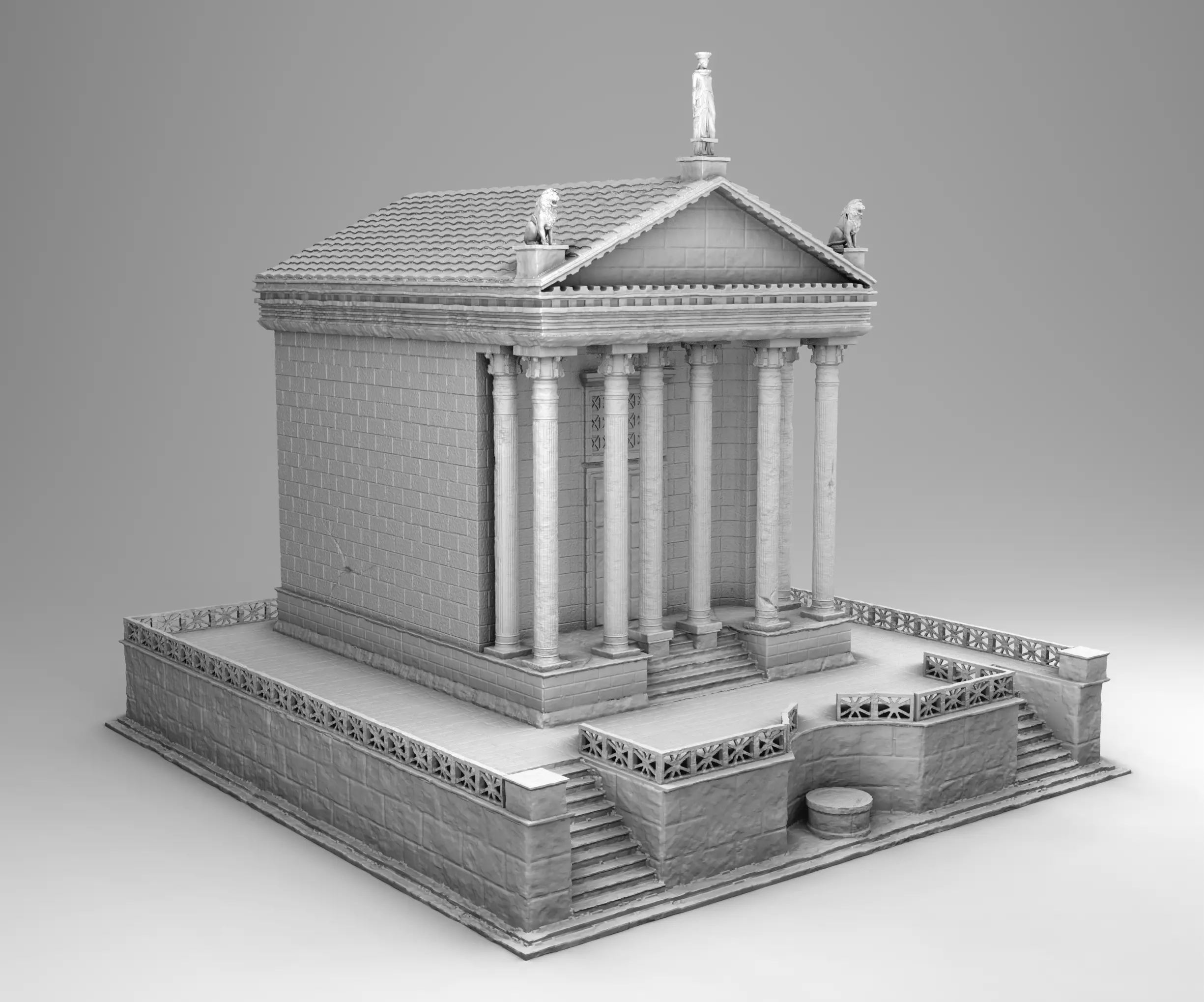 Large Greek temple 3D print model_0