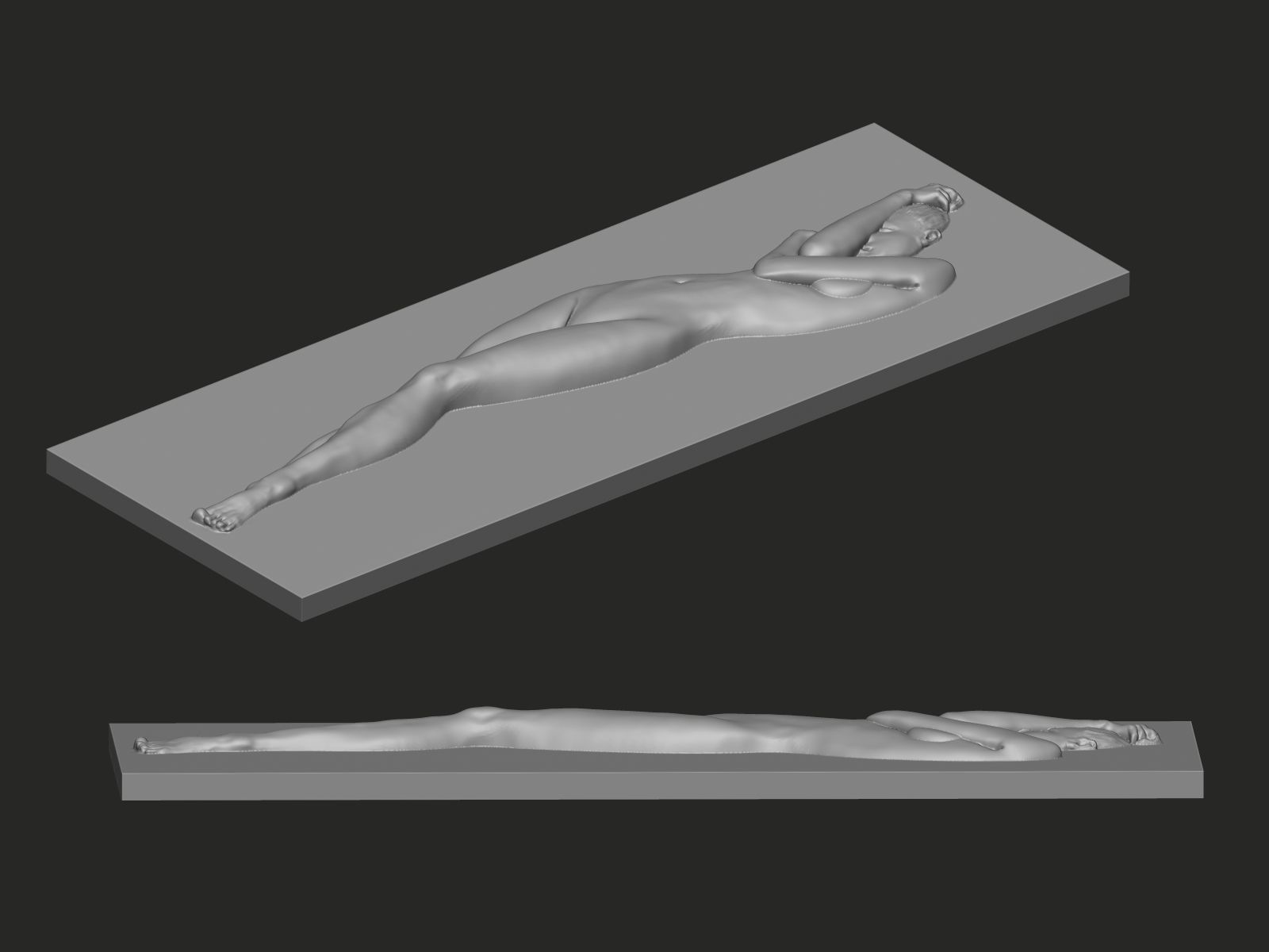  Bas relief of the woman 3D print model_3