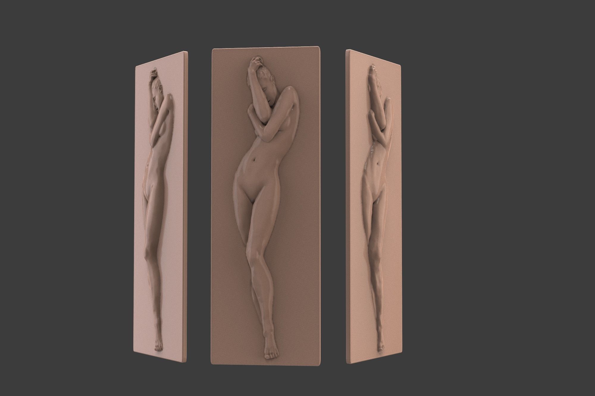  Bas relief of the woman 3D print model_1