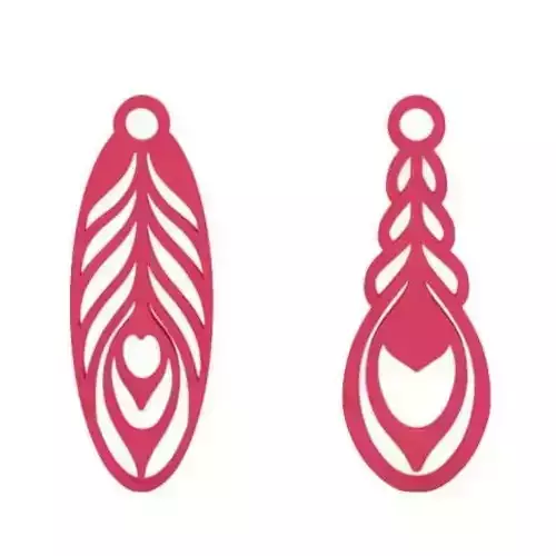 Earrings two peacock feather pendants