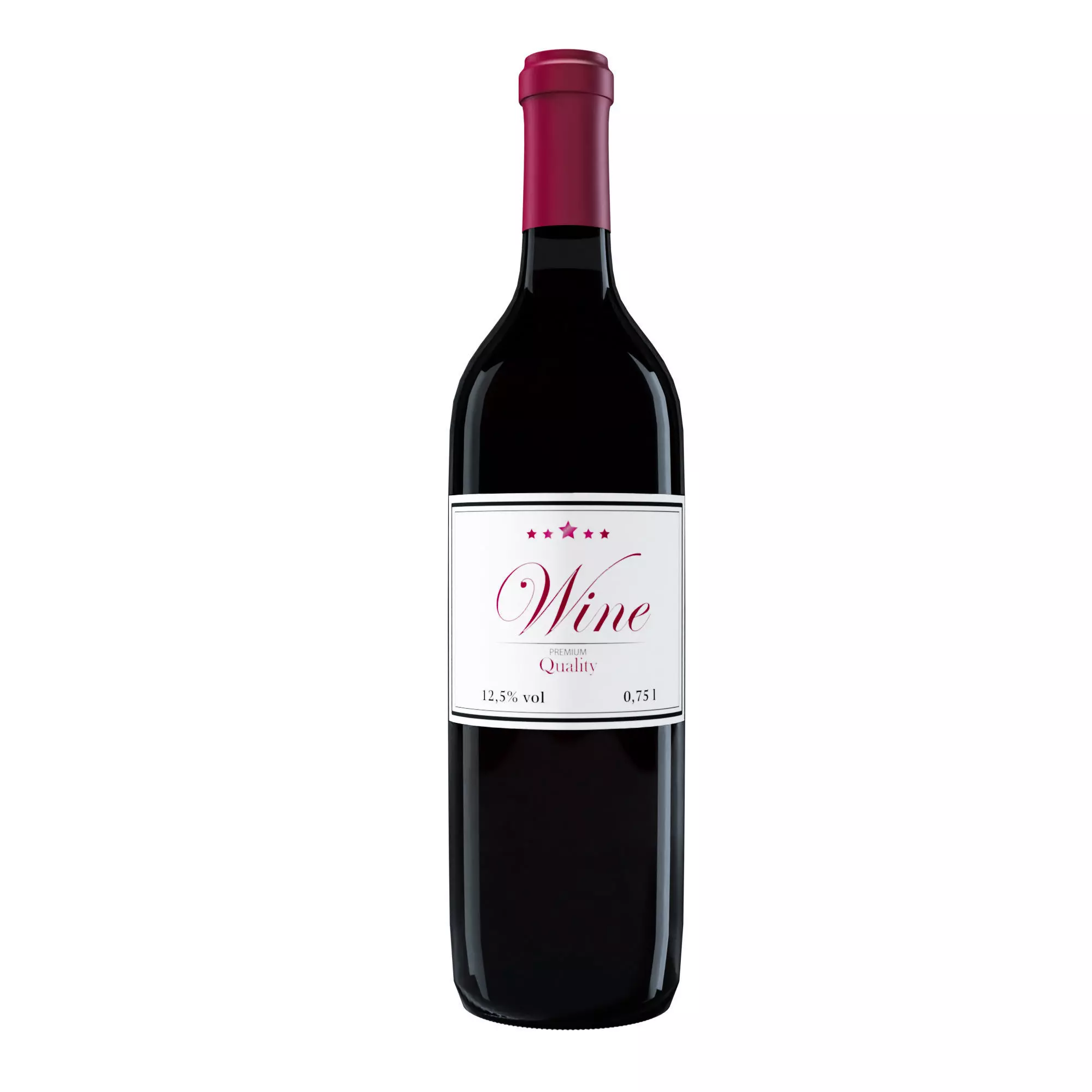 Red Wine Bottle 3D model