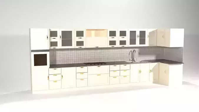 PHOTOREALISTIC KITCHEN FURNITURE 3D MAX 2021 CORONA RENDER BY NX