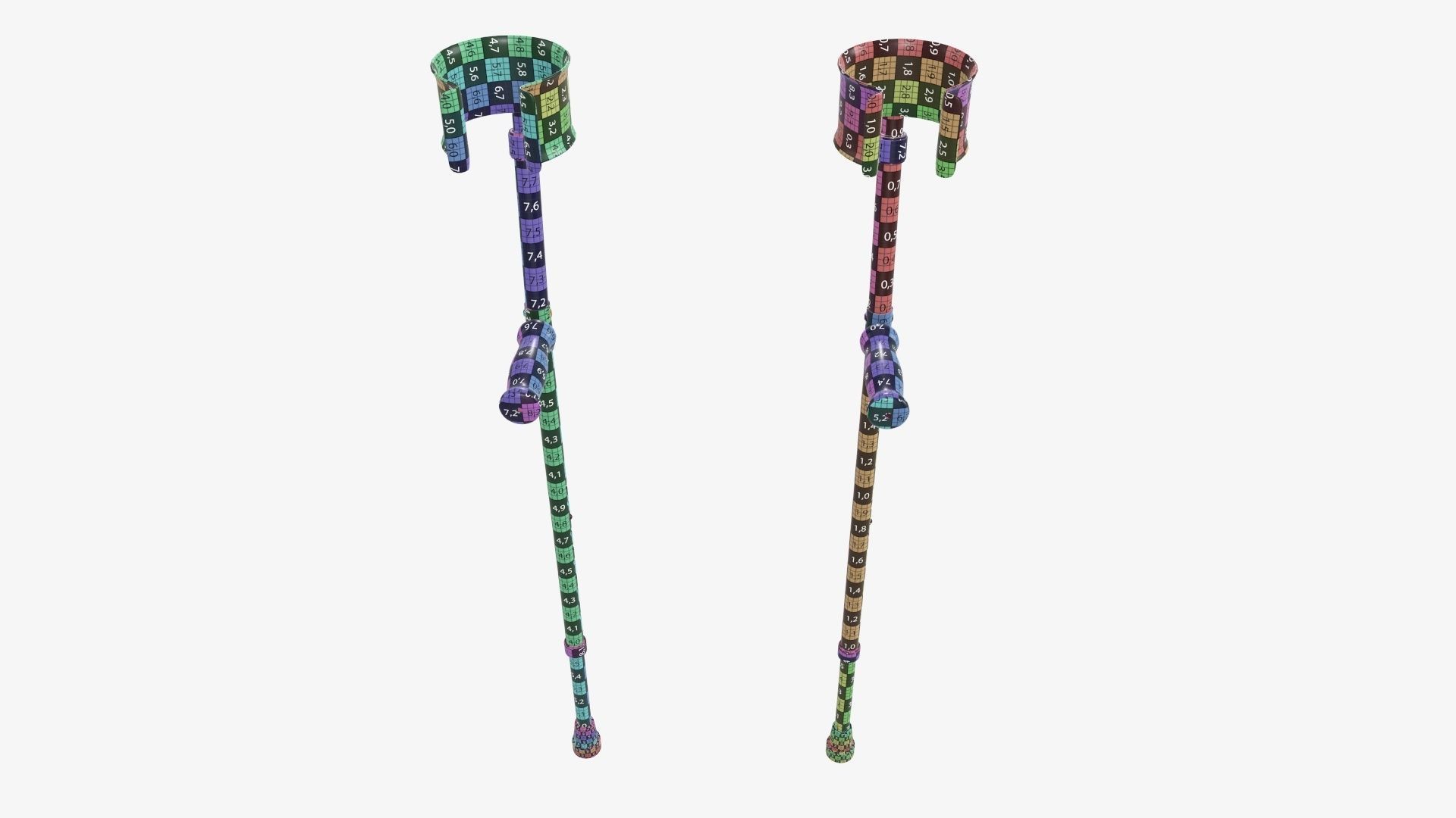 Forearm lightweight walking crutches 3D model_11