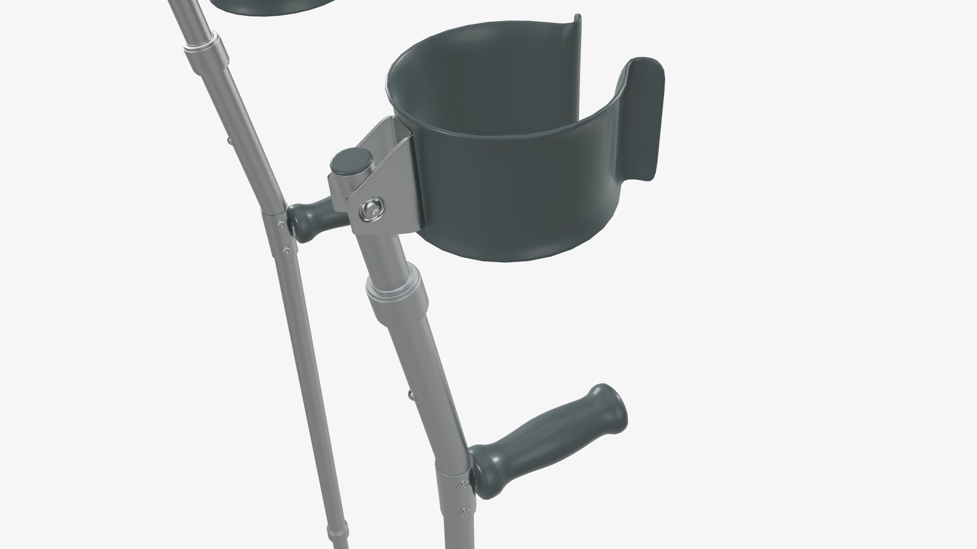 Forearm lightweight walking crutches 3D model_3
