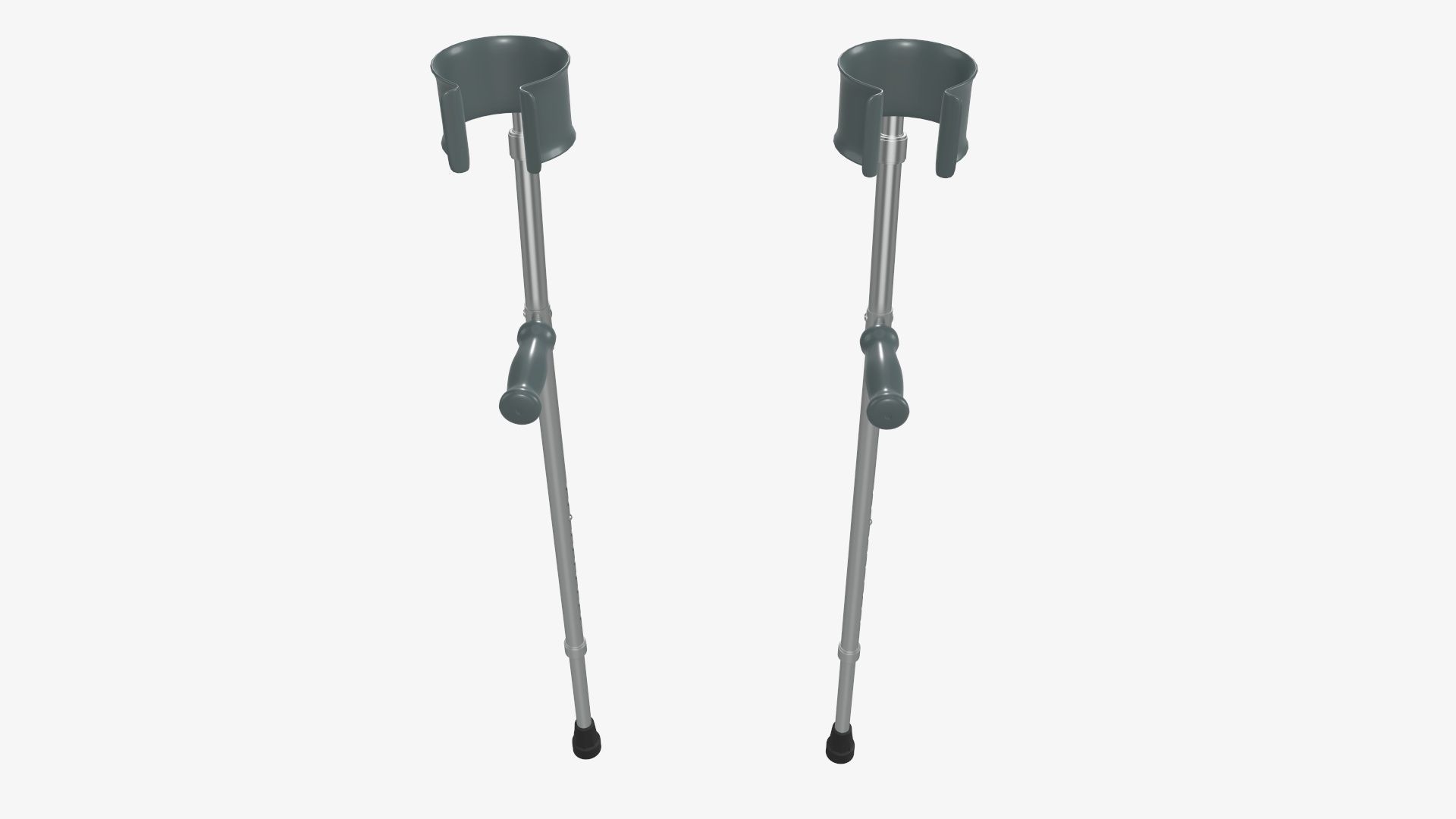 Forearm lightweight walking crutches 3D model_1
