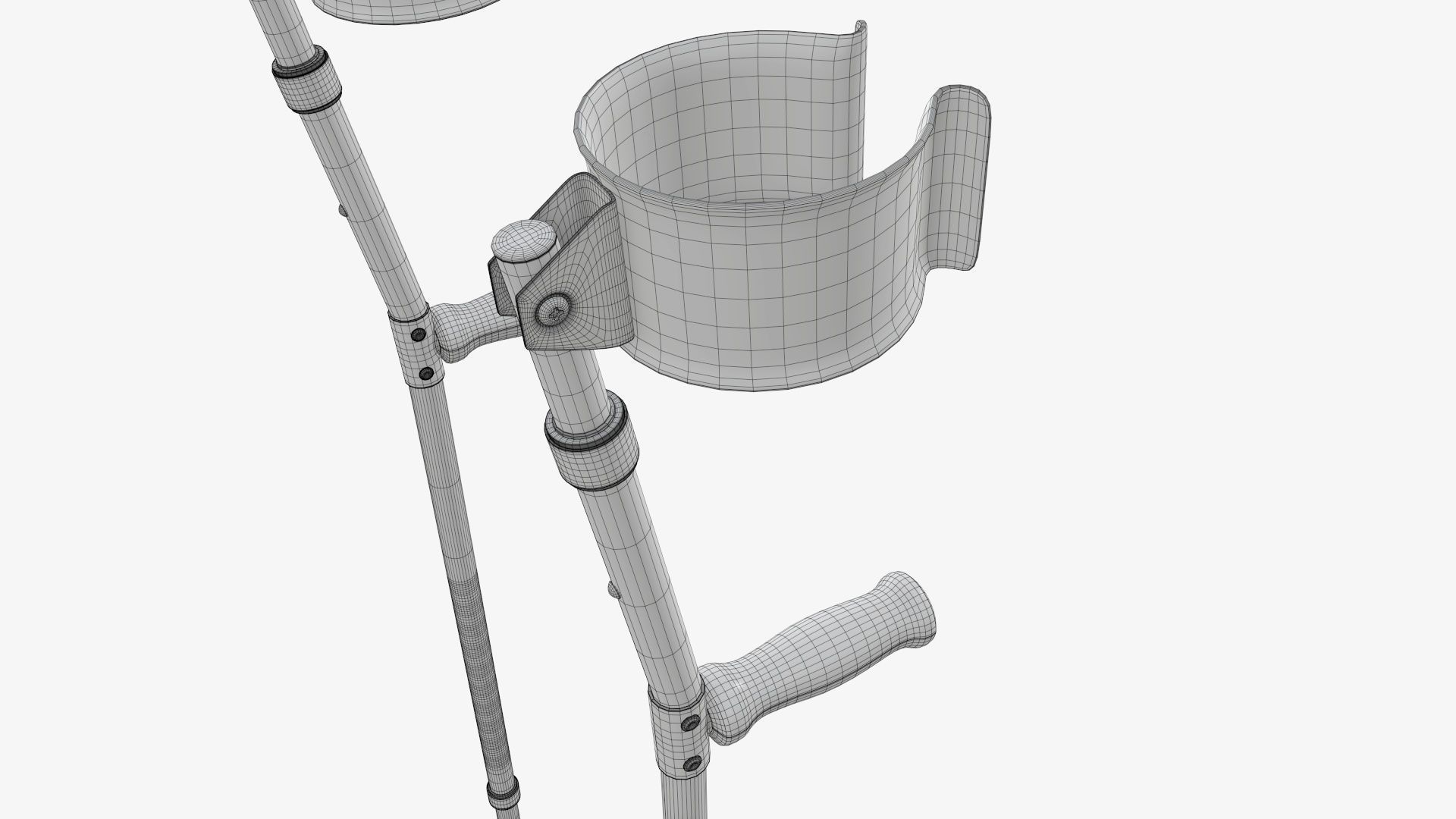 Forearm lightweight walking crutches 3D model_8
