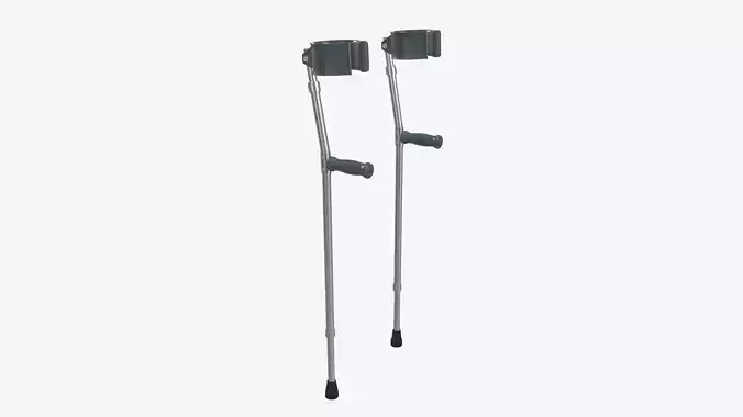 Forearm lightweight walking crutches 3D model