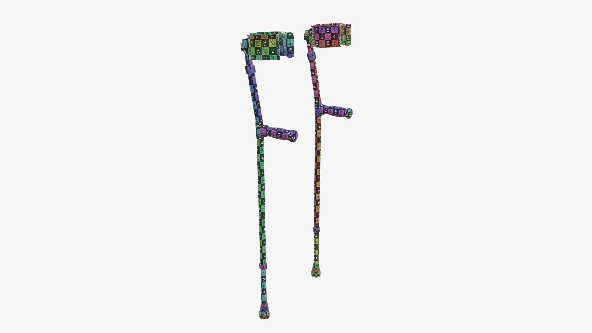 Forearm lightweight walking crutches 3D model_10
