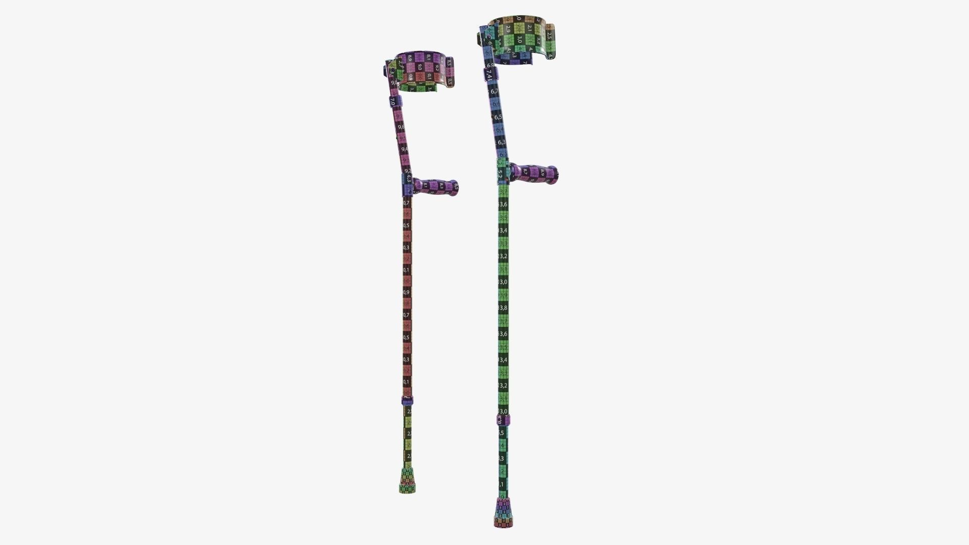Forearm lightweight walking crutches 3D model_12
