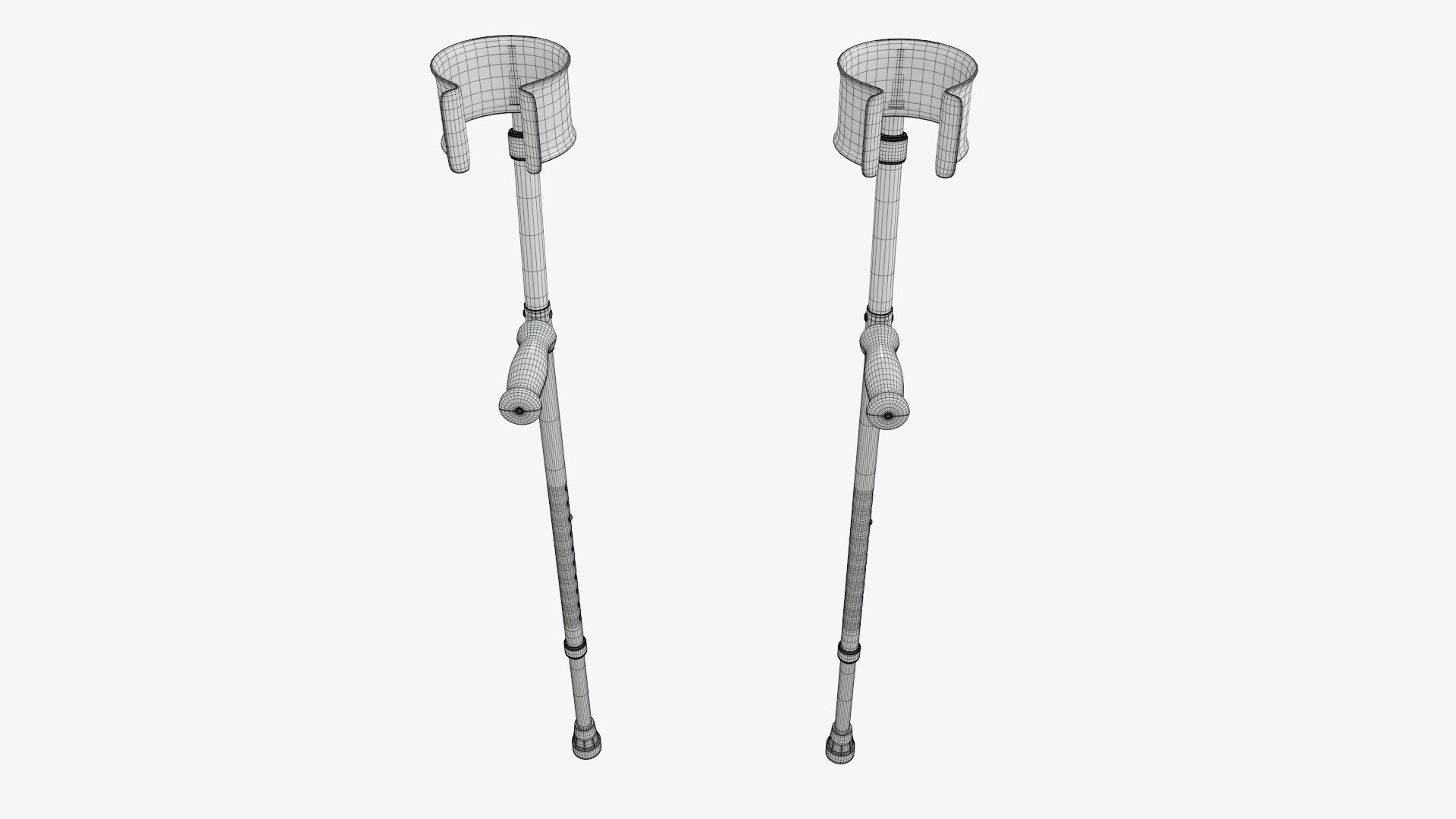 Forearm lightweight walking crutches 3D model_6