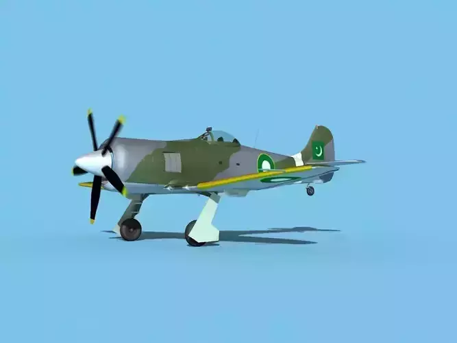 Hawker Tempest MKII PAF 3D model