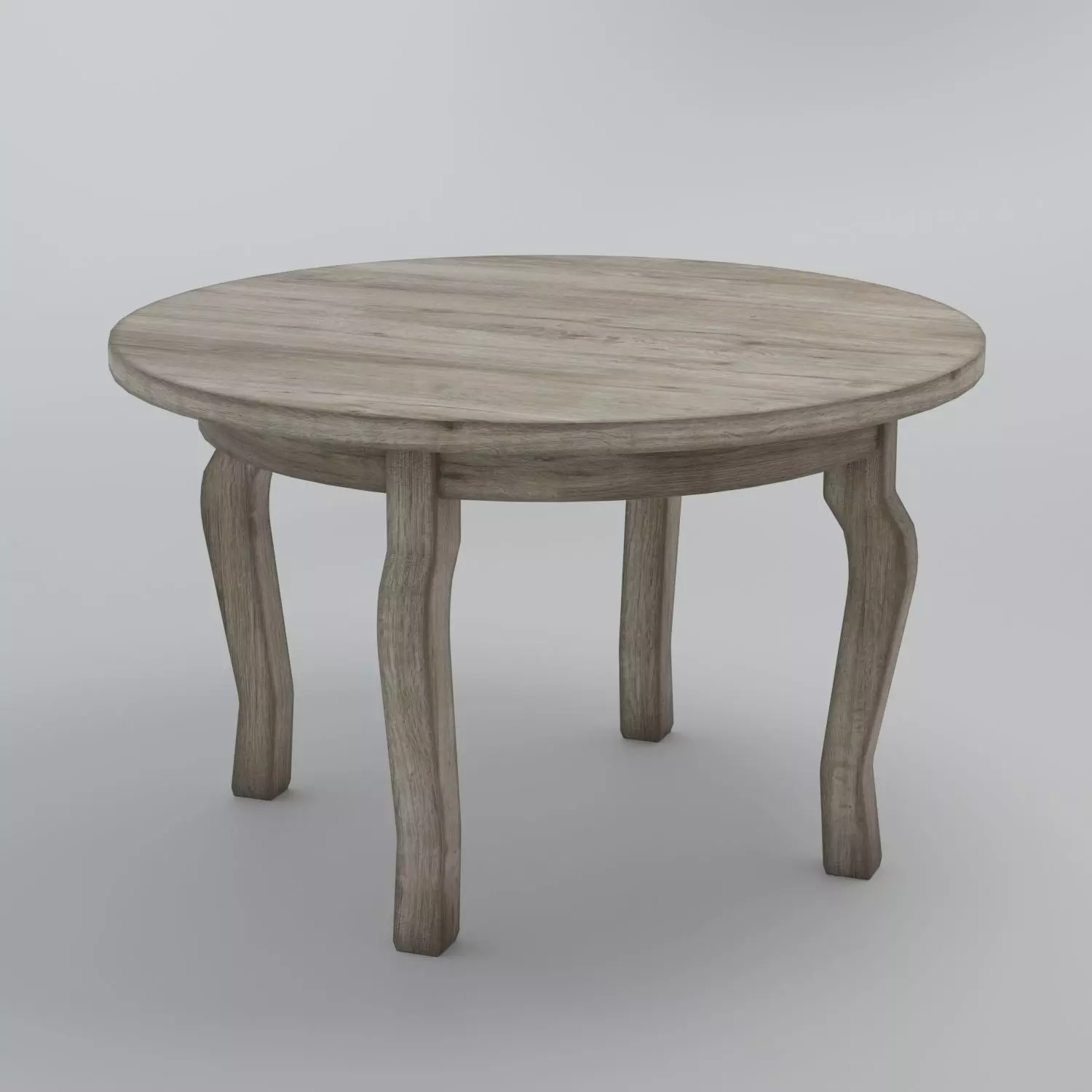 Round table-aged wood Low-poly 3D model