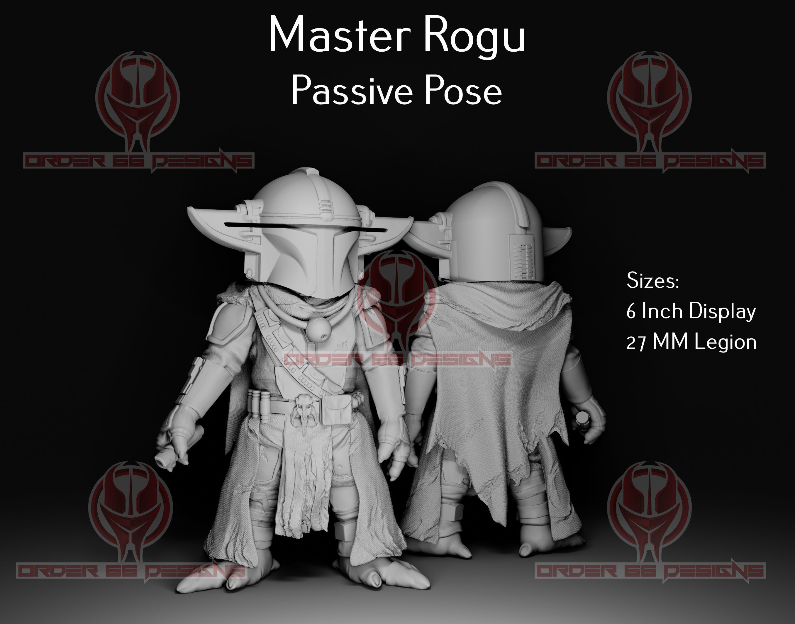 Adult Mandalorian Master Grogu The Child Concept 3 Poses 3D print model_3
