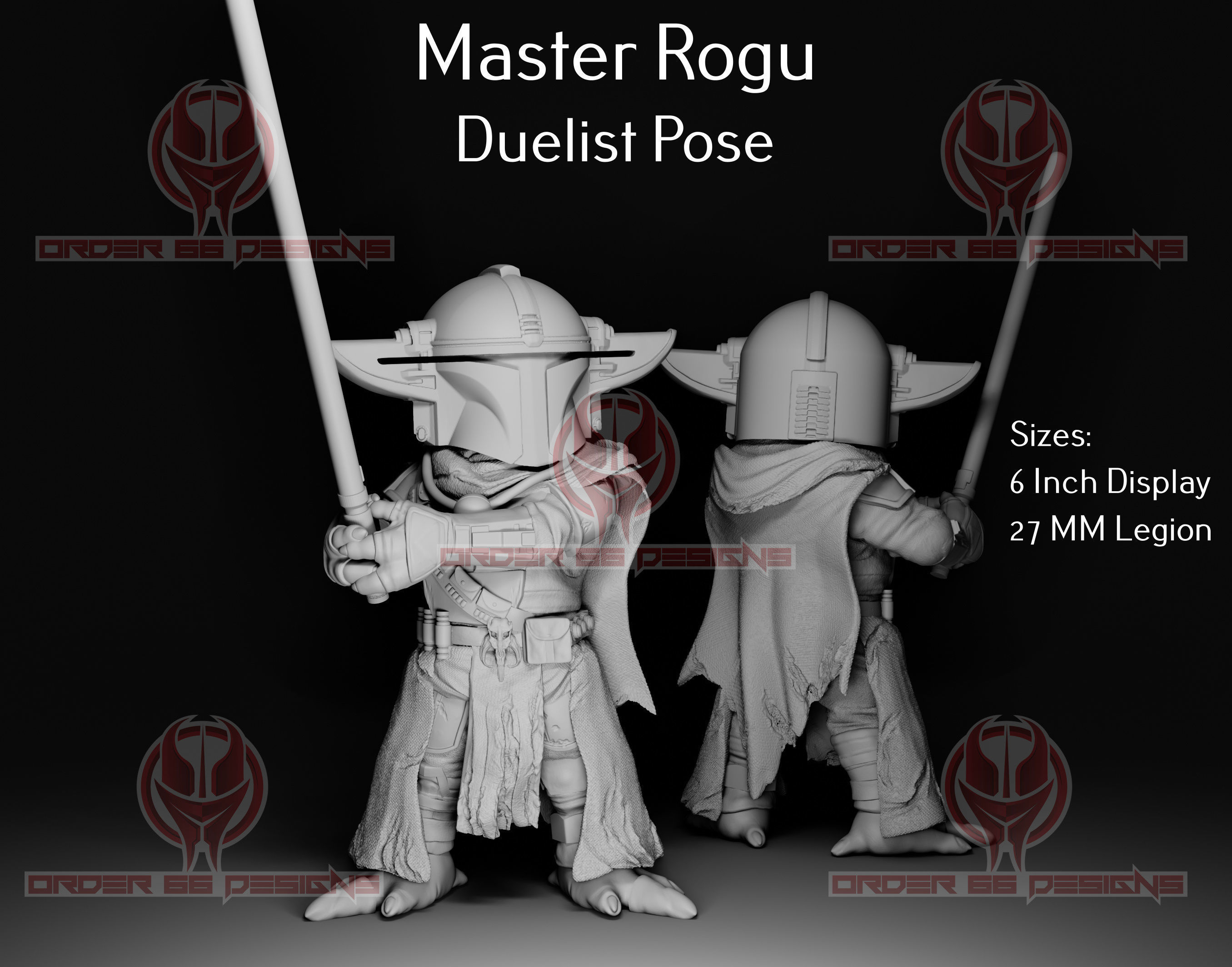 Adult Mandalorian Master Grogu The Child Concept 3 Poses 3D print model_2
