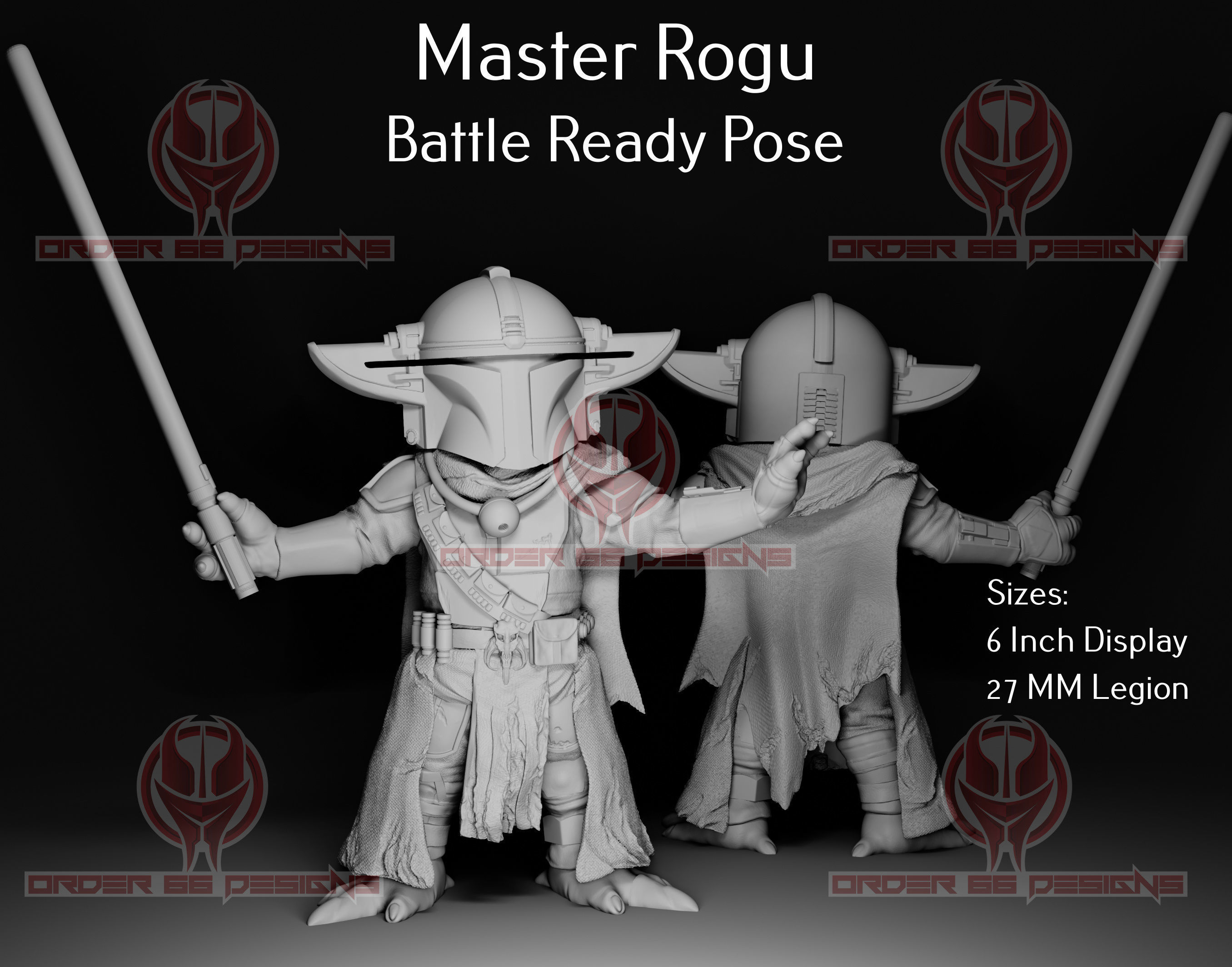 Adult Mandalorian Master Grogu The Child Concept 3 Poses 3D print model_1