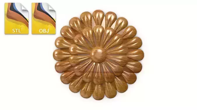 Round carved rosette 01 