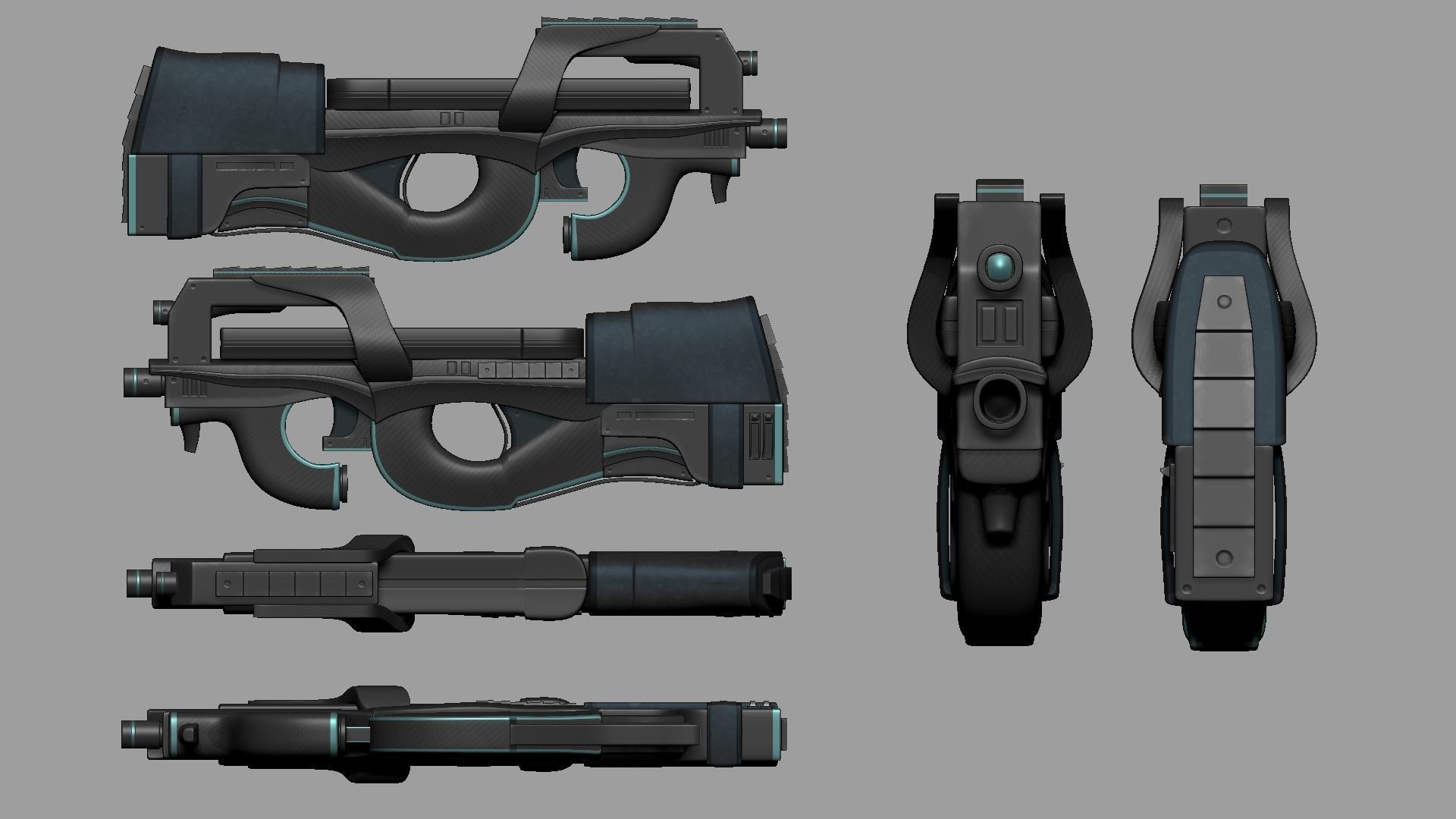 20 Sci-Fi Guns - Weaponry - Rifles Sniper Assault Submachine 3D Model Collection_65