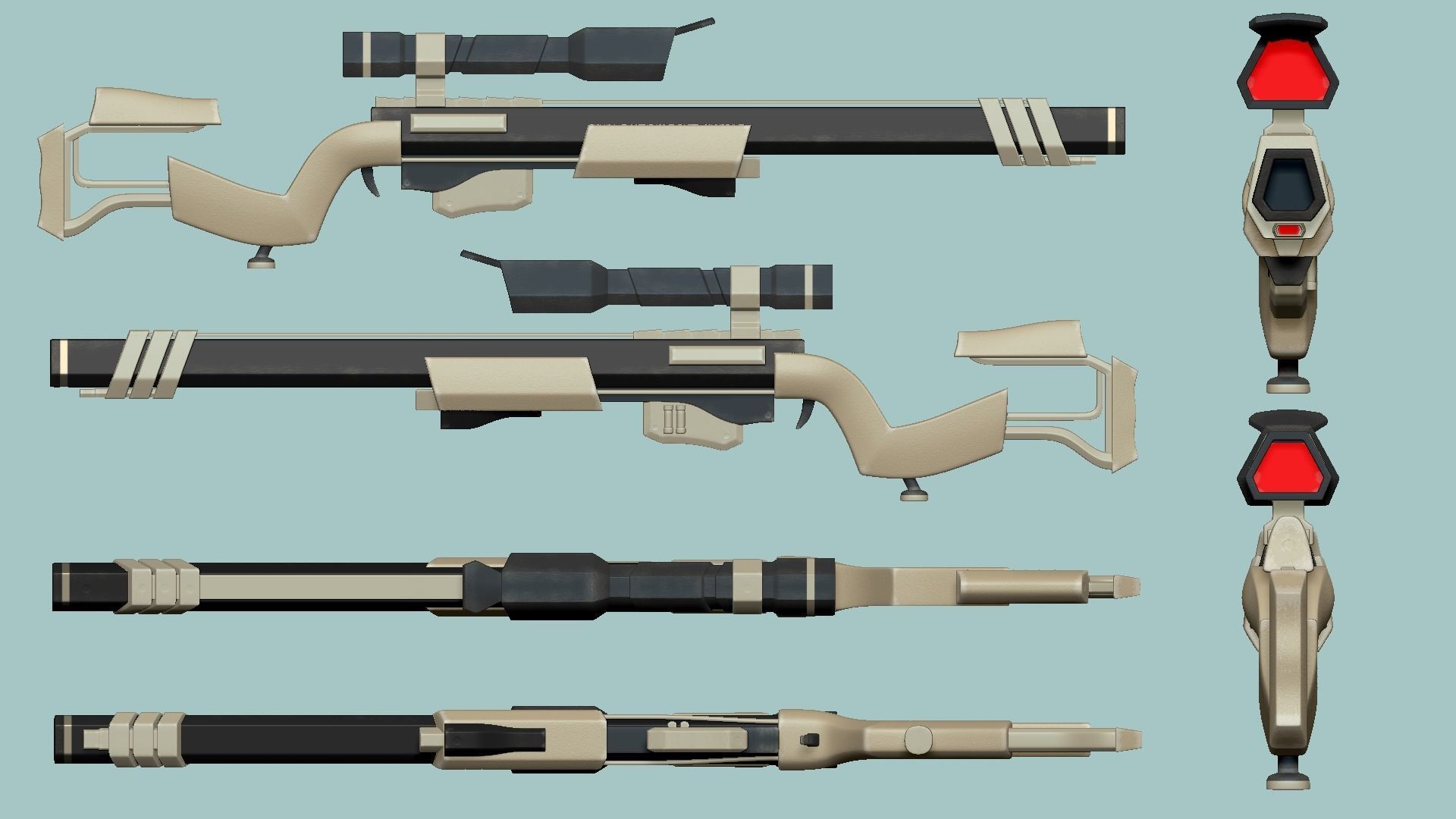 20 Sci-Fi Guns - Weaponry - Rifles Sniper Assault Submachine 3D Model Collection_79