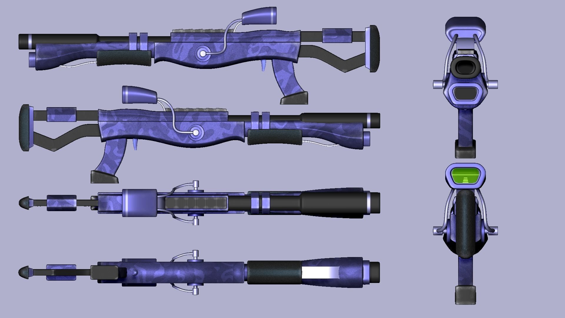 20 Sci-Fi Guns - Weaponry - Rifles Sniper Assault Submachine 3D Model Collection_84