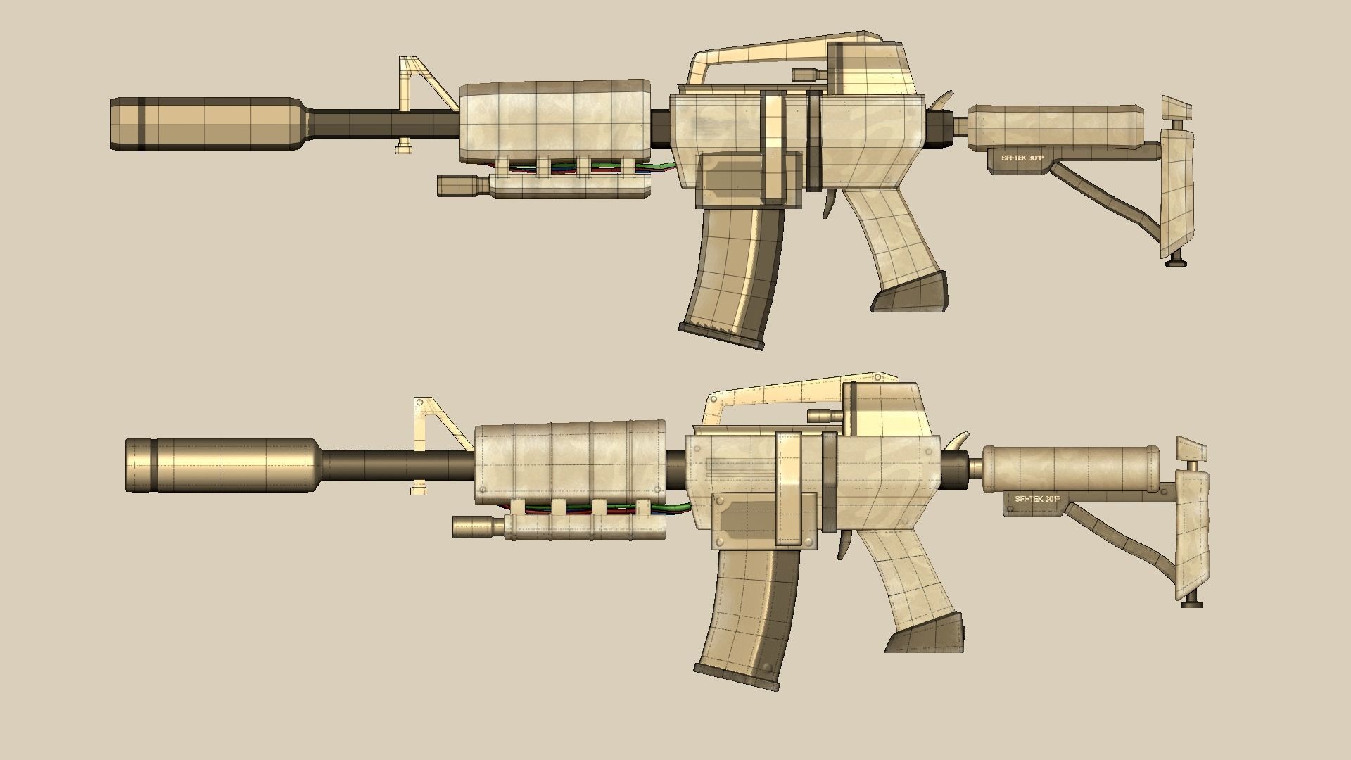 20 Sci-Fi Guns - Weaponry - Rifles Sniper Assault Submachine 3D Model Collection_87