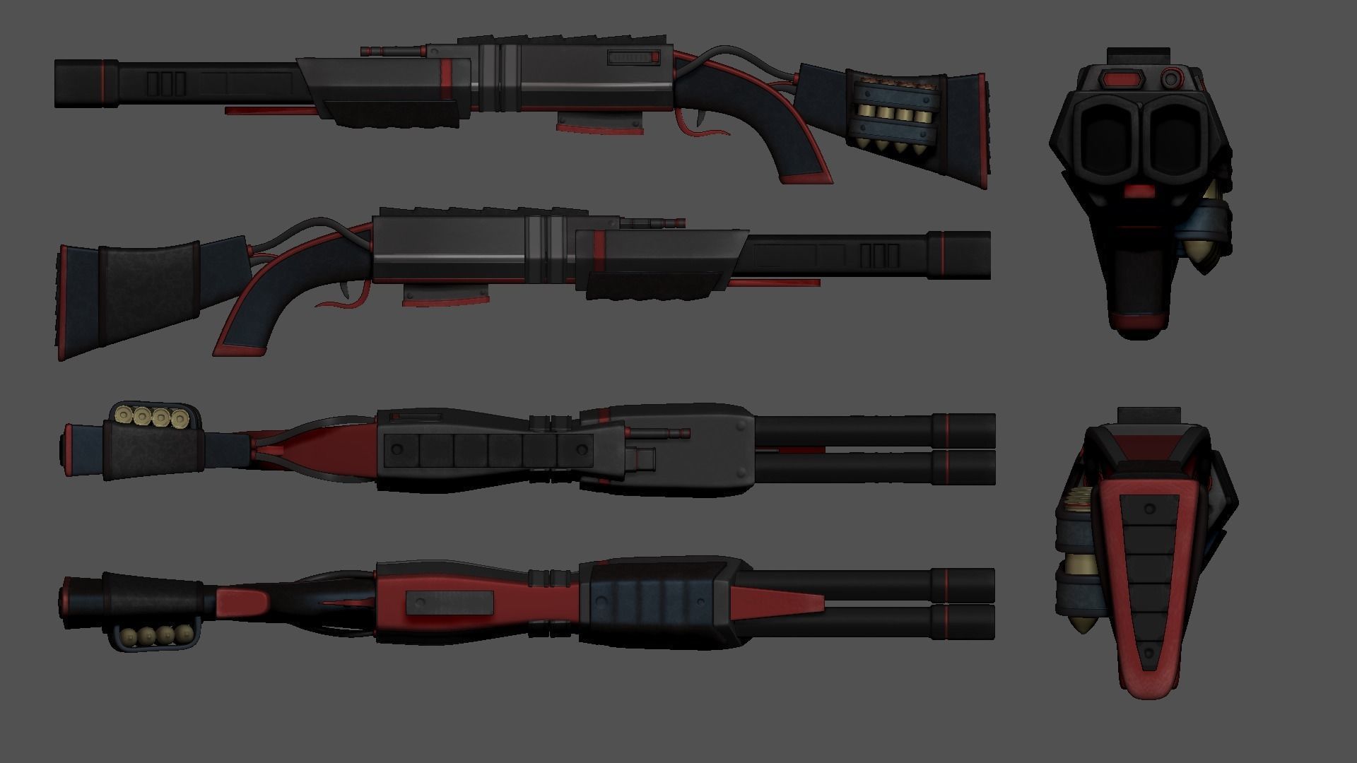 20 Sci-Fi Guns - Weaponry - Rifles Sniper Assault Submachine 3D Model Collection_45