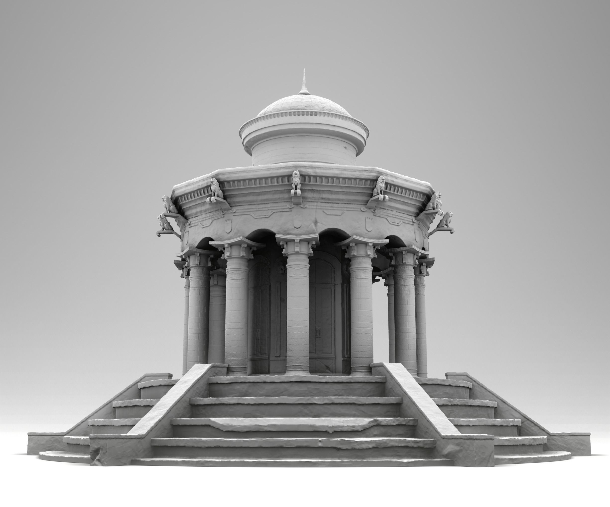 Greek round gazebo 3D print model_2