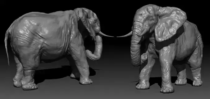 Set of 3 elephants for 3d printing