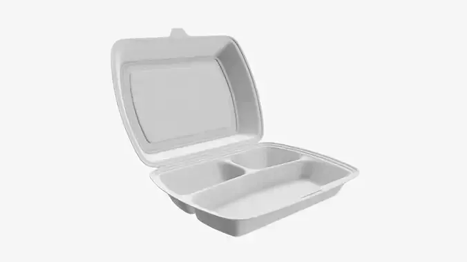 Take away lunch polystyrene box 02 3D model