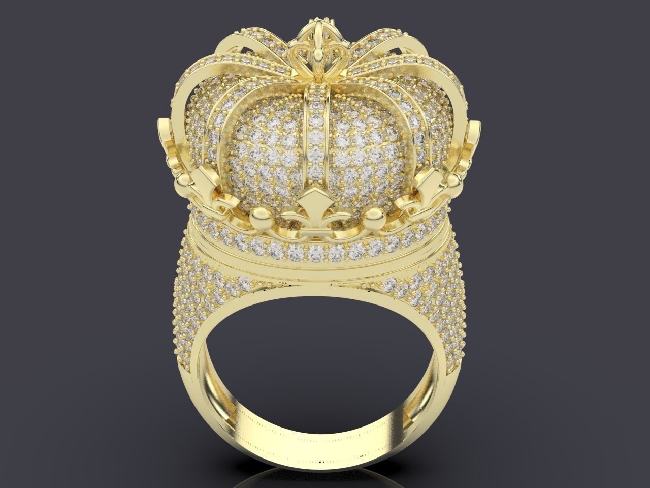 Elizabeth crown ring Silver Gold  Print 3D print model_1