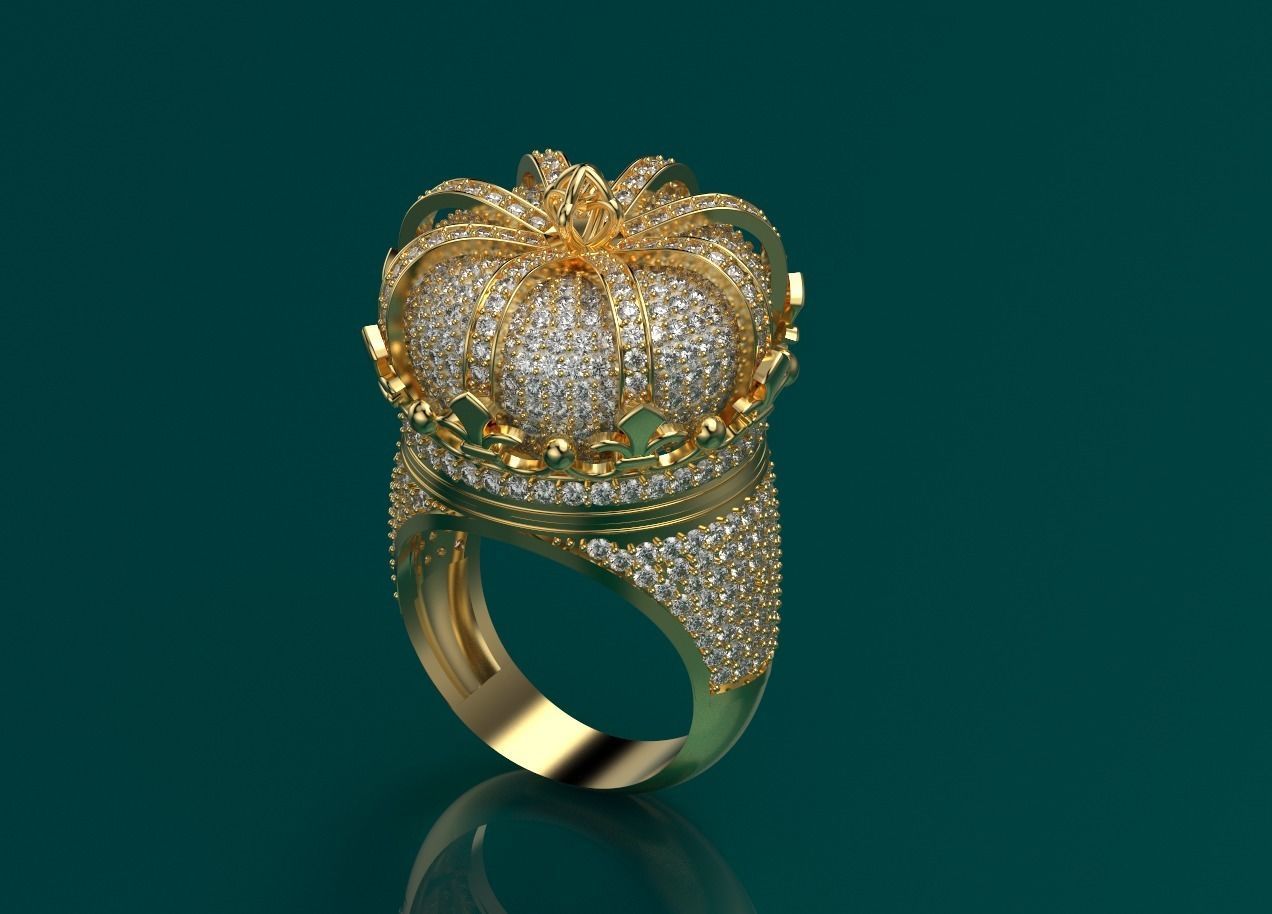 Elizabeth crown ring Silver Gold  Print 3D print model_5