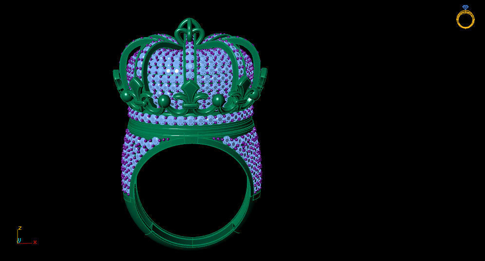 Elizabeth crown ring Silver Gold  Print 3D print model_10