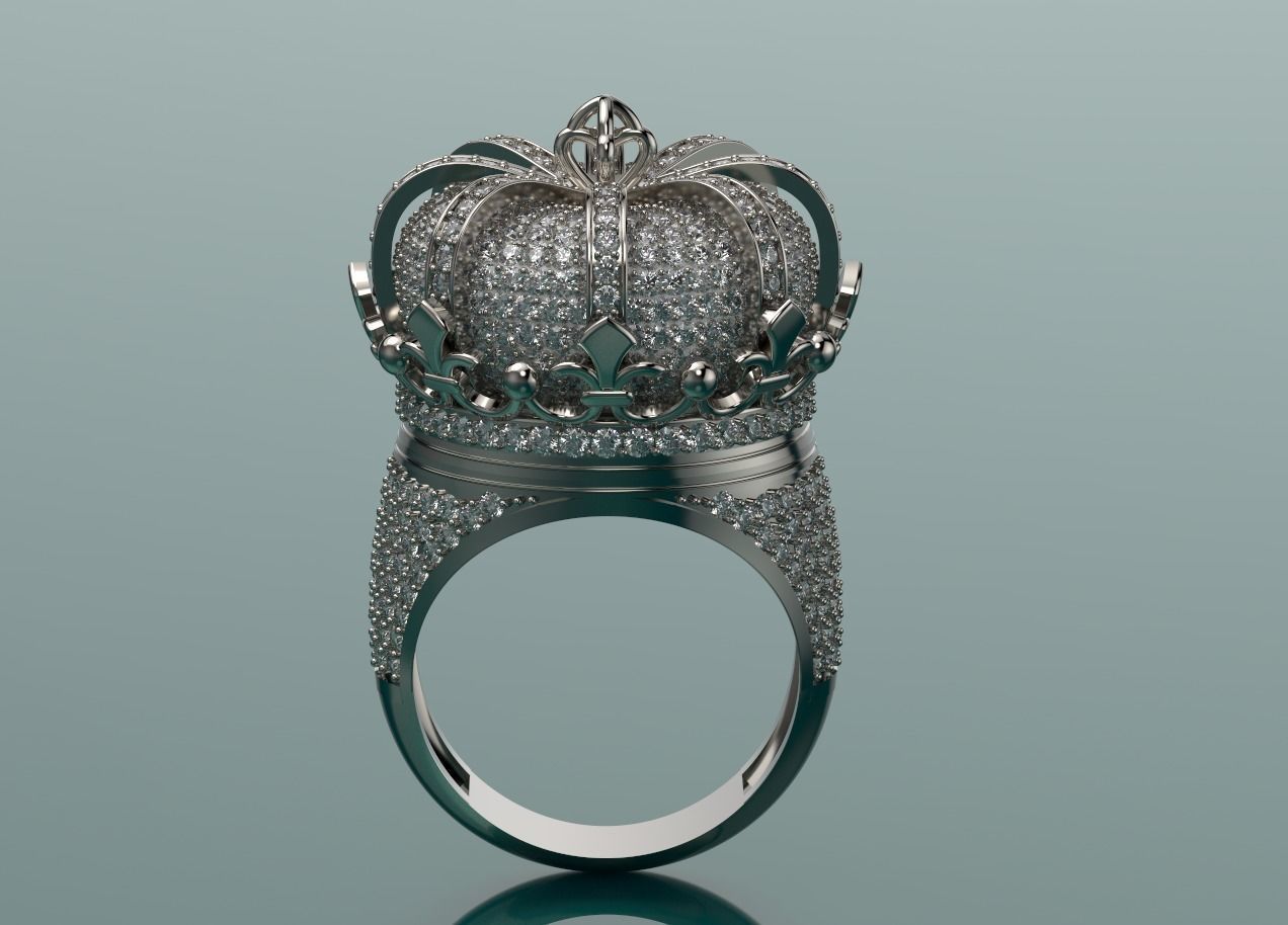 Elizabeth crown ring Silver Gold  Print 3D print model_6