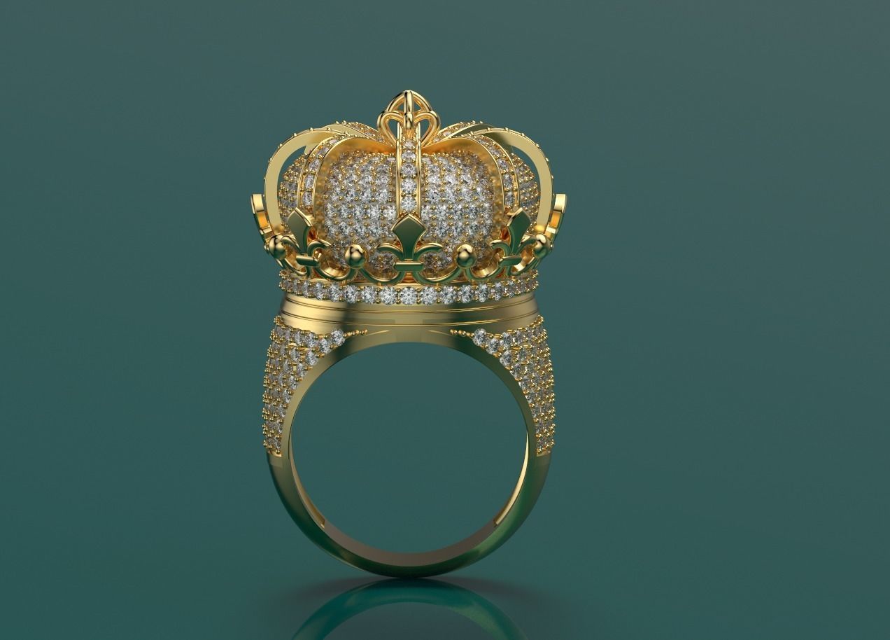 Elizabeth crown ring Silver Gold  Print 3D print model_7