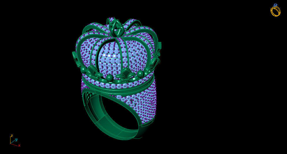 Elizabeth crown ring Silver Gold  Print 3D print model_9