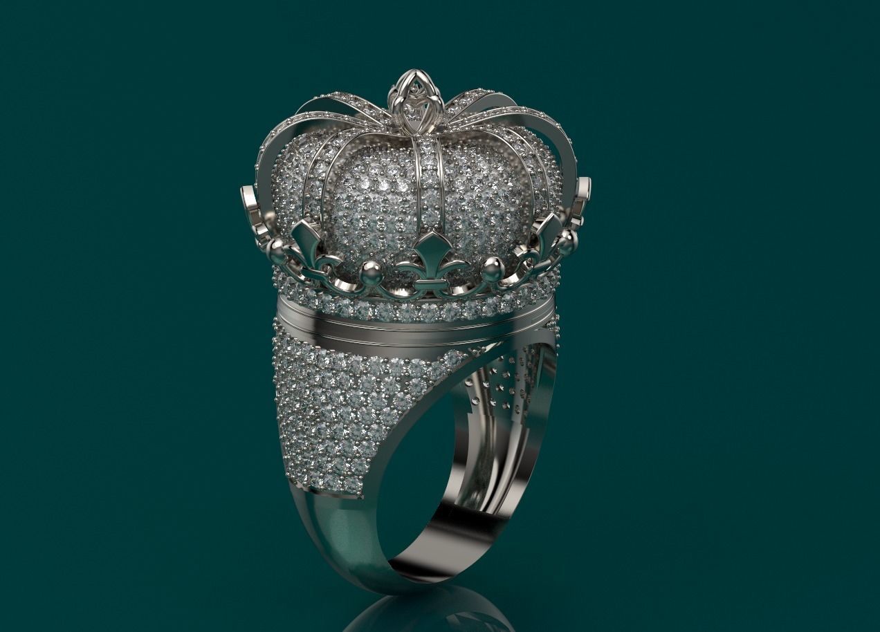 Elizabeth crown ring Silver Gold  Print 3D print model_2